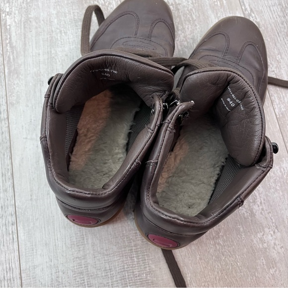 CAMPER High Top Lace Up Brown Leather Sneakers 40 - Picture 8 of 9